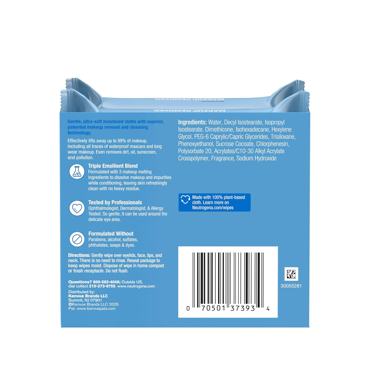Neutrogena Alcohol-Free Micellar Makeup Remover Wipes (Twin Pack, 50 ct)