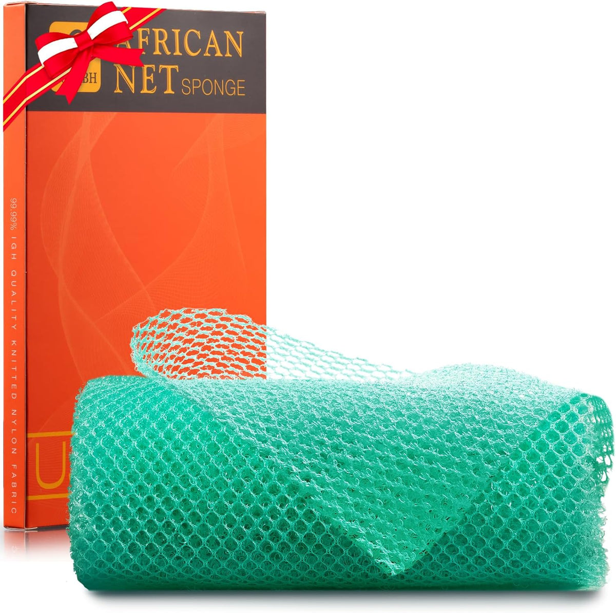 UJFQBH African Net Exfoliating Bath Sponge Set – 3 Pieces
