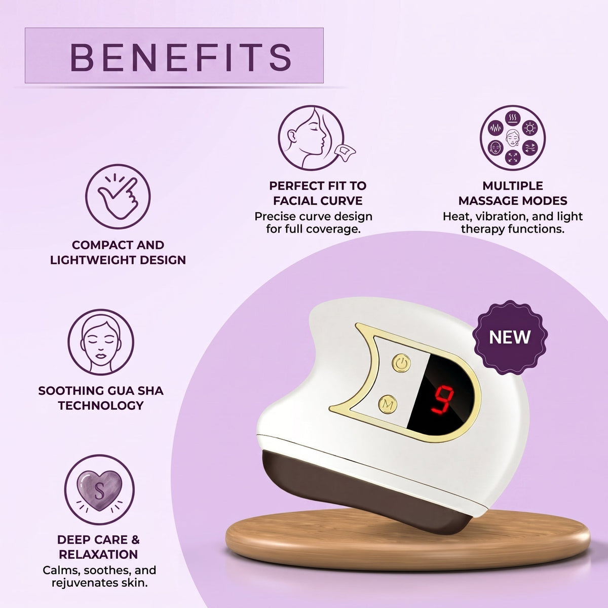 Set of 3- Lift, Sculpt & Glow Toolkit - LED Therapy, Electric Gua Sha & Microcurrent Toning Device for Radiant Skin