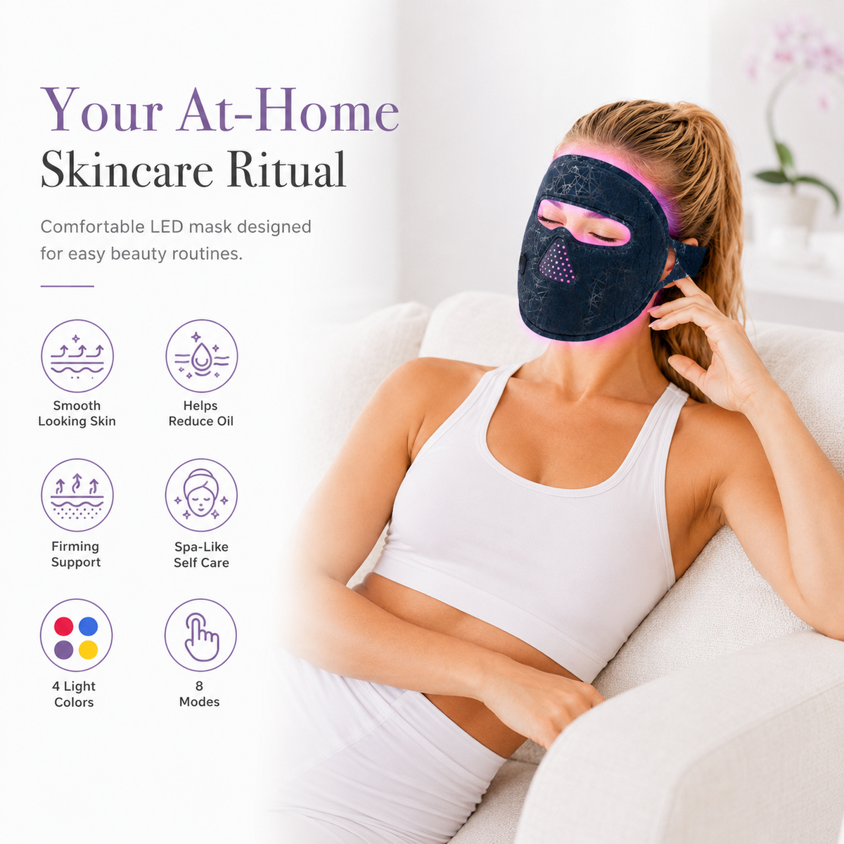 iReliev Red Light Therapy Face Mask