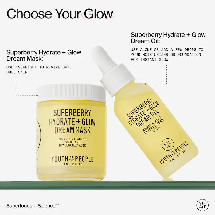 Youth To The People - Superberry Hydrate + Glow Dream Night Cream + Mask with Vitamin C